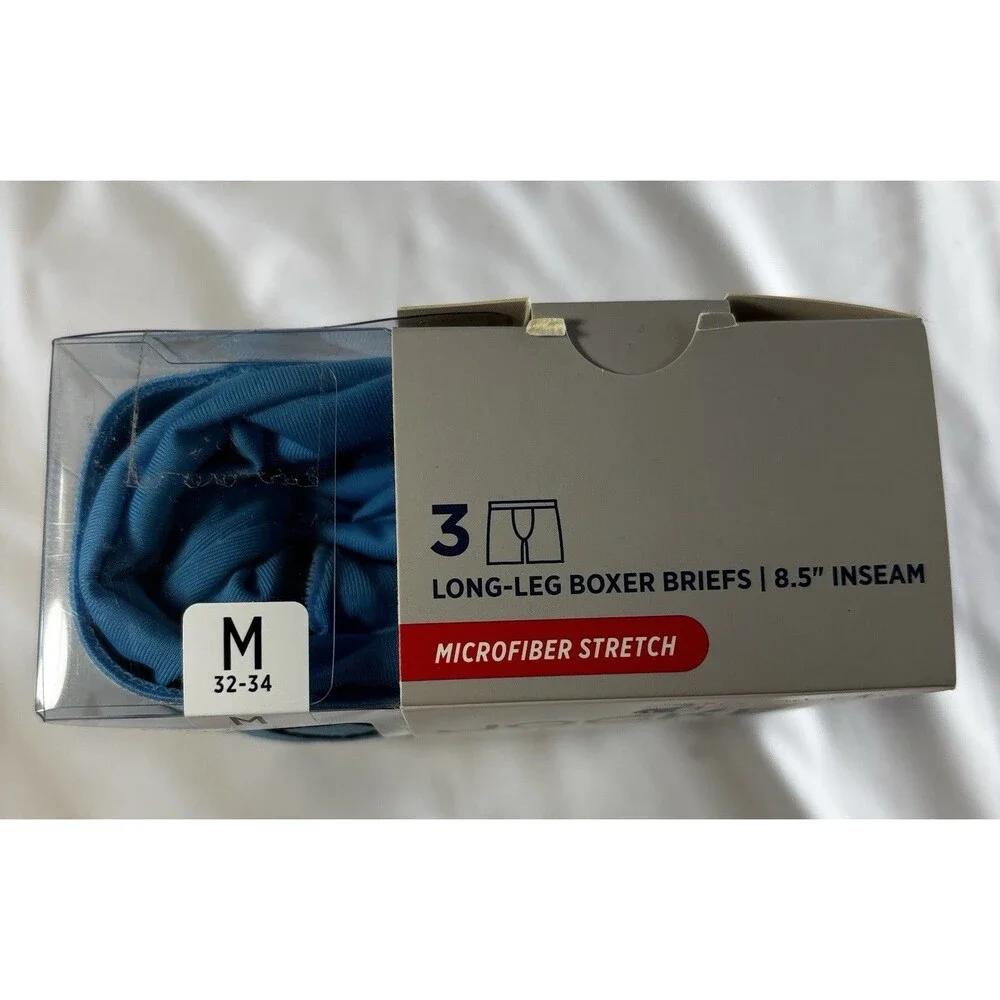 Jockey Men’s Everyday Active NEW 3-Pack Long-Leg Boxer Briefs Size Medium